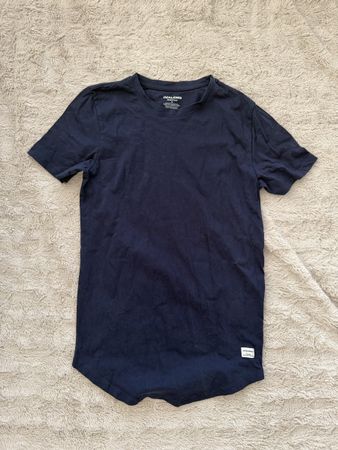 T-Shirt Jack & Jones blau Grösse S Baumwolle kurzarm