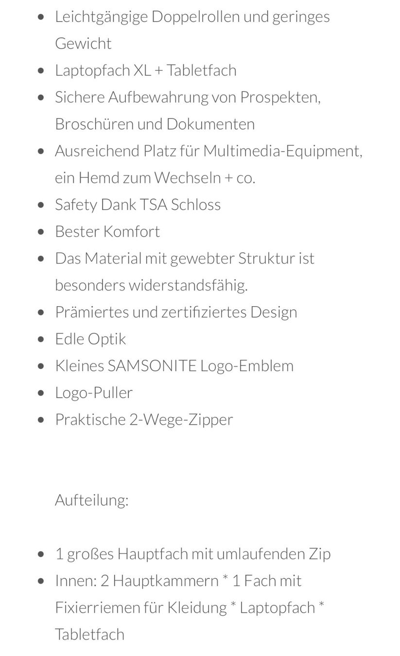 Samsonite Valigie: Samsonite Lite Cube Rolling Tote Plus Mobile Office graphite – Usato da Zürich venduto da are58 4
