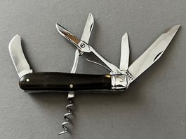 Sehr rares Sackmesser Waser Zürich 88 mm - Horn, mit Etui