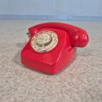 Vintage Telefon Wählscheibentelefon 1970 Jahre Phone rot