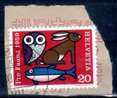 ABART SCHWARZER PUNKT PRO FAUNA 1959 GESTEMPELT  - CA23