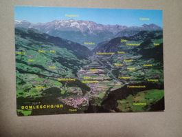 Ak Graubünden Domleschg Flugaufnahme mit Beschrieb