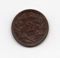(939) Schweiz, 2 Rappen, 1893, top stgl