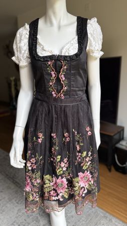 Dirndl „Angermaier“ München, |Größe 34,|~mit Schürze, Blumen