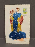 Postkarte bestickt Spanien