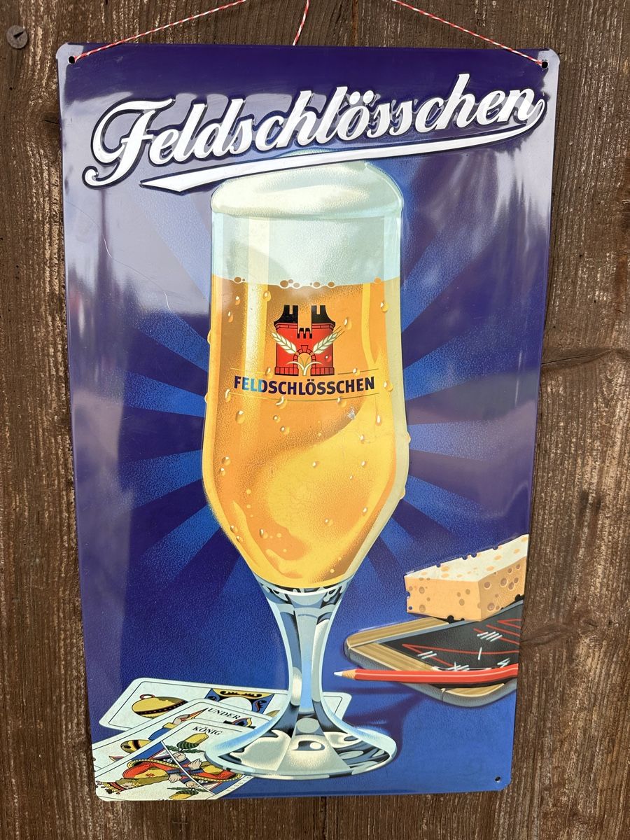 Insegne: Feldschlösschen bier Werbung Reklame  – Usato da Reinach AG venduto da rares75
