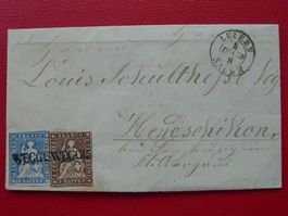 Strubelbrief: 1859: 23C+22D von WEGGIS nach Hendschikon