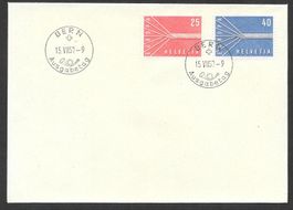 FDC Serie 332 - 333 Europamarken ET Deutsch Bern 15.7.1957