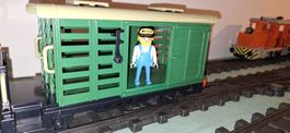 Playmobil 4101 Viehwagen Tiertransporter grün