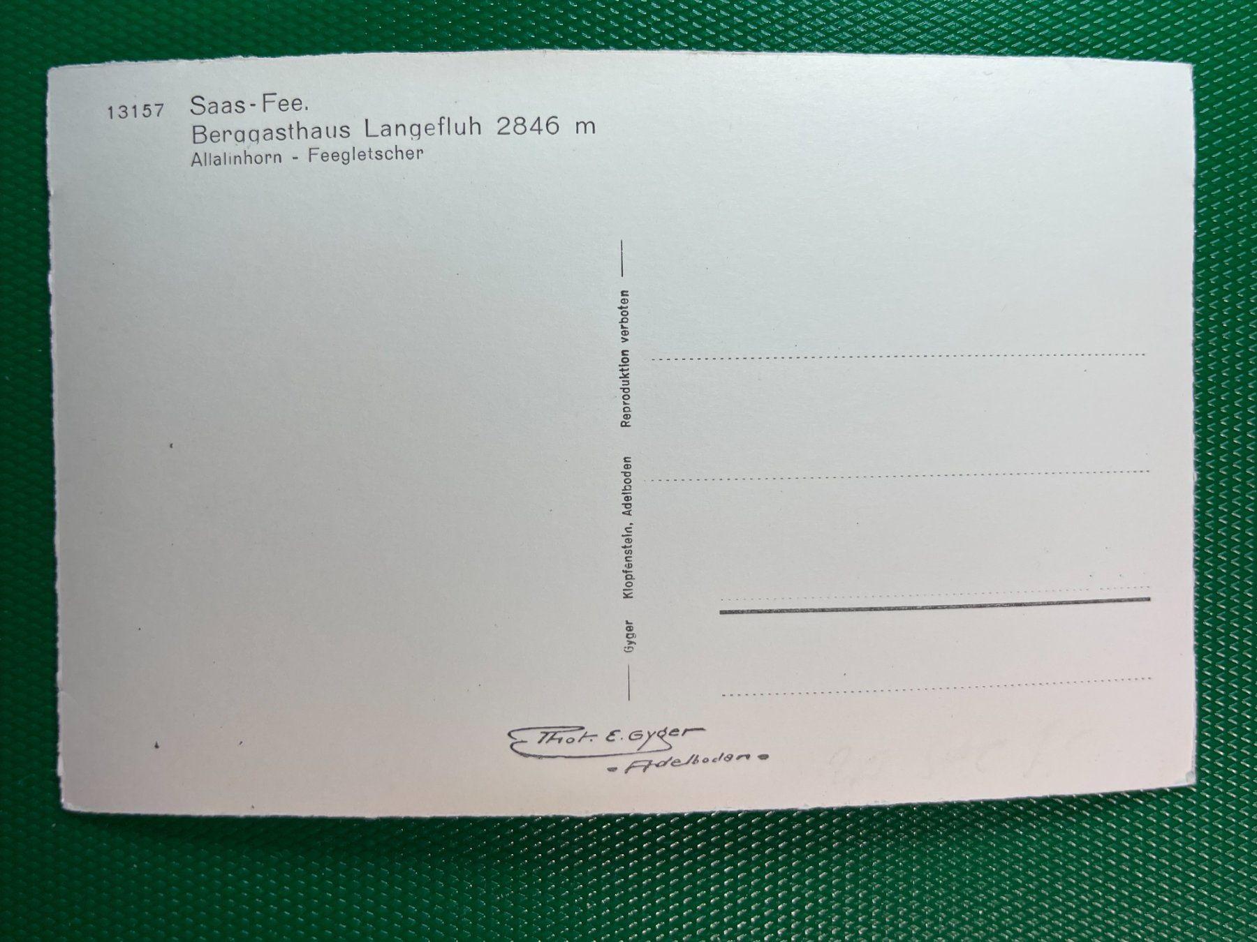 Ansichtskarten: Saas Fee - Berggasthaus Langefluh – Gebraucht aus Steg VS von _vinci_ 1