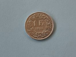 1 Fr. 1914 sehr schöne, rare Sammelmünze