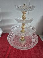 Présentoir à gâteaux en cristal ancien V7
