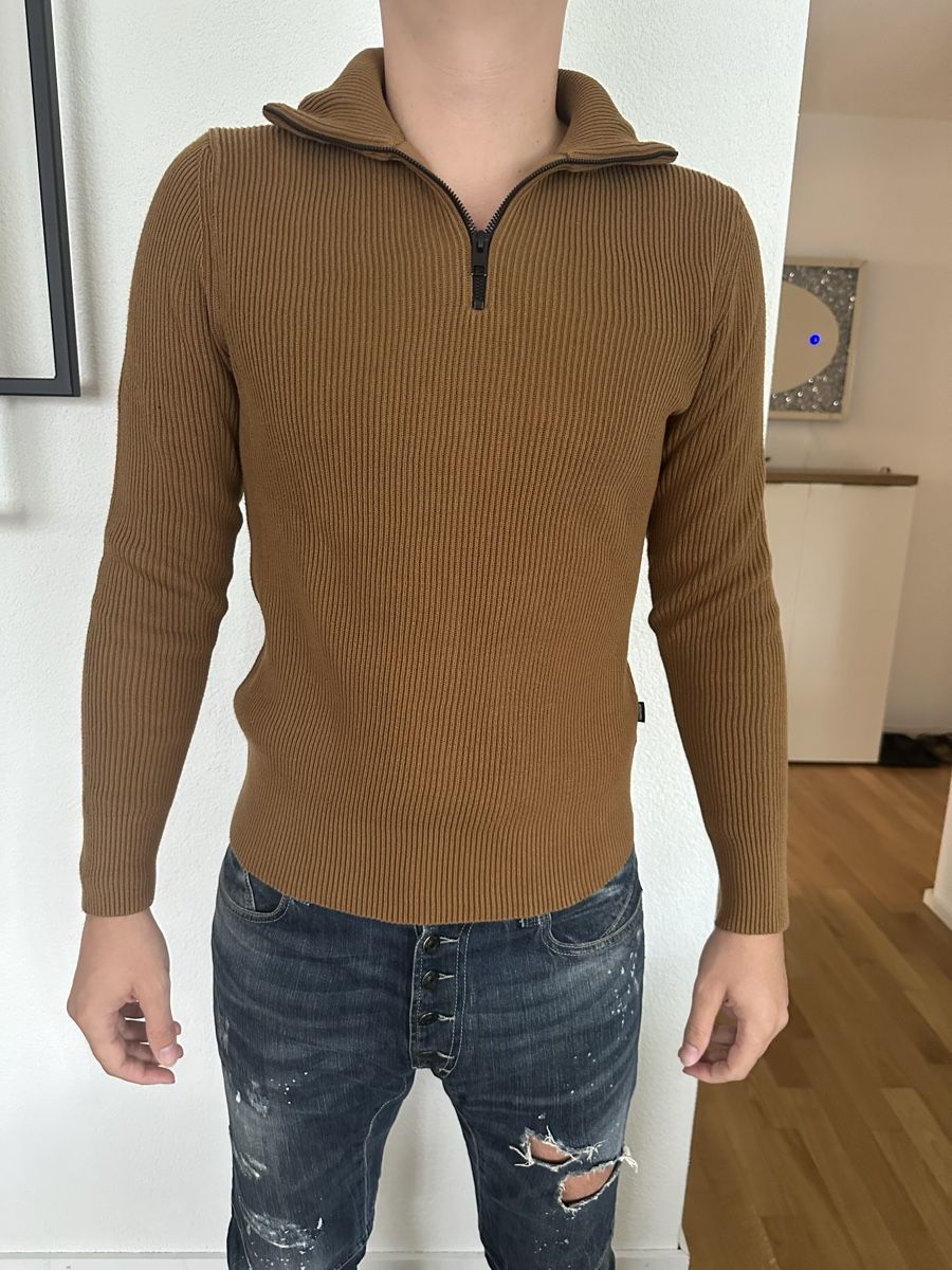 Jack & Jones Pullover & Sweatshirts: Jack & Jones Pullover braun mit Reissverschluss Grösse  – Gebraucht aus Glattbrugg von SMusic98