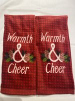 1) Warmth & Cheer Christmas Towel Set (2 pieces) new