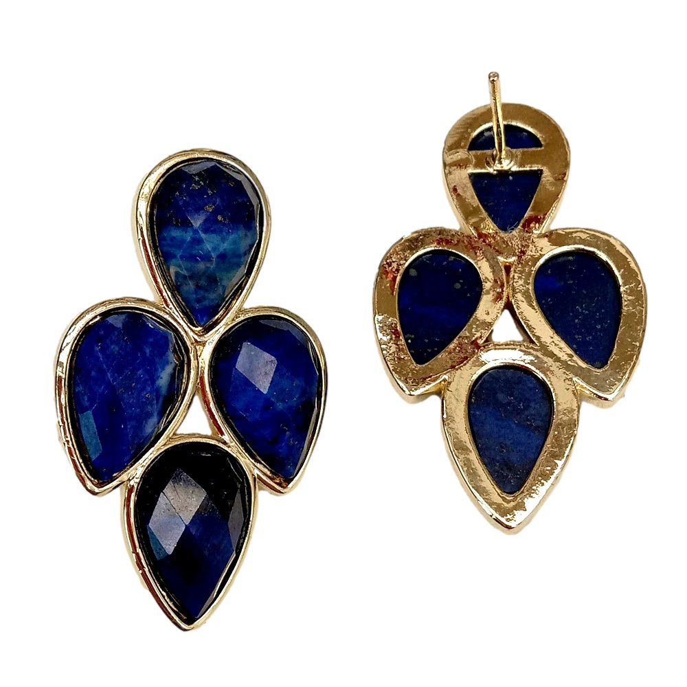 Ohrringe & -stecker: Mina Lapislazuli Ohrstecker Edelstein Boucles Lapis-lazuli – Neu (gemäss Beschreibung) aus Prilly von ilyria73 5