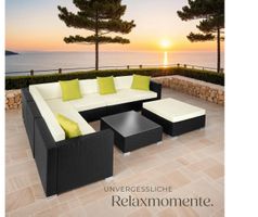 Rattan Lounge Marbella schwarz mit Aluminiumgestell Lounge