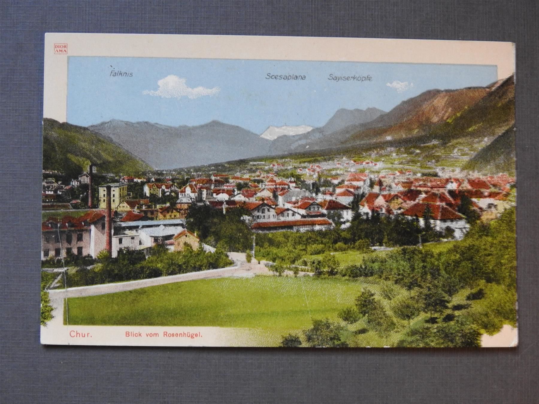 Ansichtskarten: Alte AK Chur blick vom Rosenhügel – Gebraucht aus Rain von 999-800-K