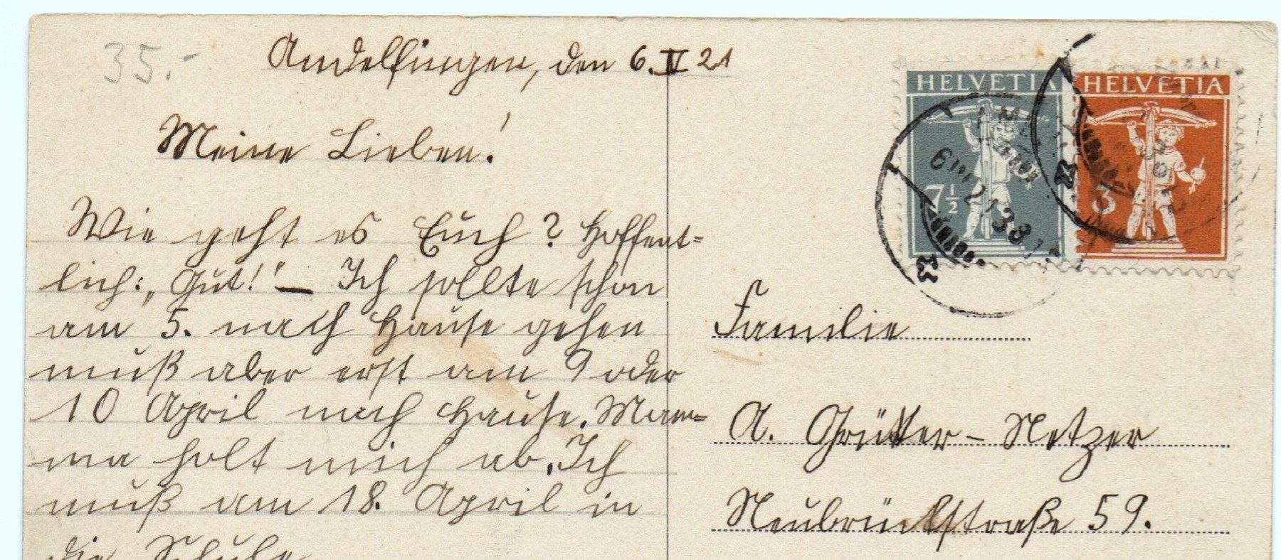 Ansichtskarten: ANDELFINGEN Generalansicht – Gebraucht aus Jona von philajona 1