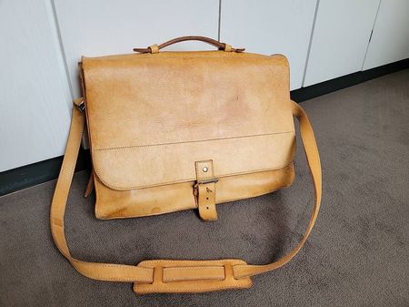 Naturleder Tasche, Schultasche