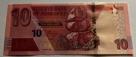 Zimbabwe 10 Dollars 2020 Neuwertig