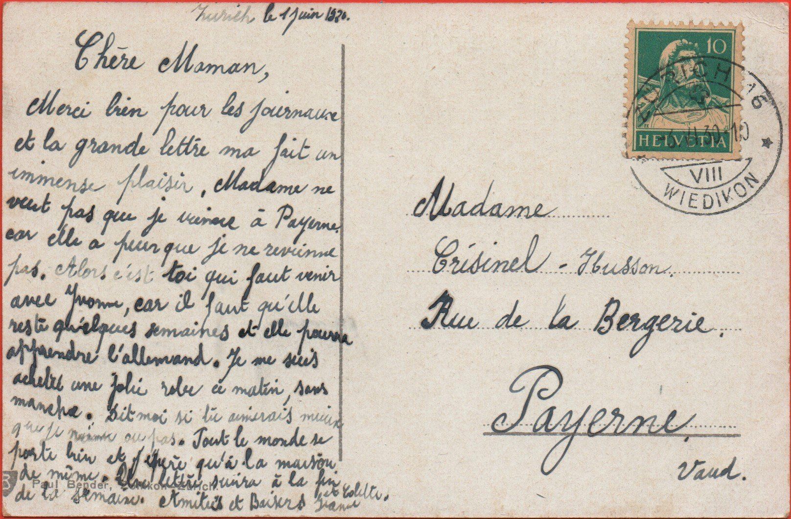 Cartes postales: ZÜRICH Altstadt - Rennweg - Oldtimer, Auto – D'occasion à Jona par philajona 1