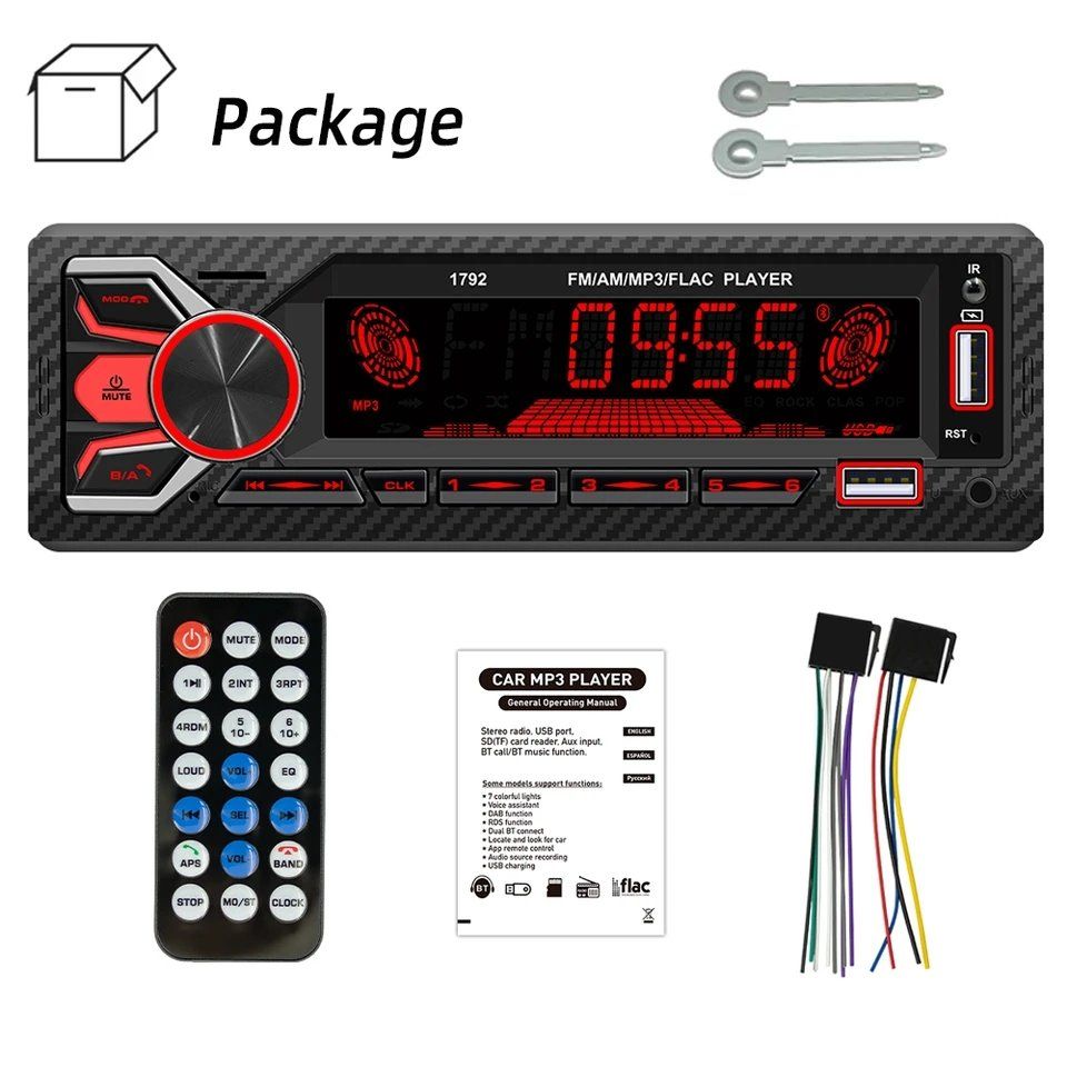 Radio: Autoradio 1DIN 1792 - Bluetooth, USB, AUX, FM, RDS – Nuovo e nell'imballaggio originale da Corcelles-près-Payerne venduto da FactoryofSound 8