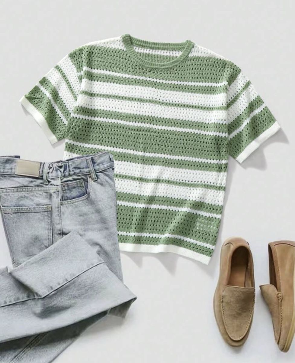 T-shirt: Gestreiftes Strickshirt kurzarm Grösse M - ungetragen – Nuovo e nell'imballaggio originale da Kloten venduto da 20RM 4