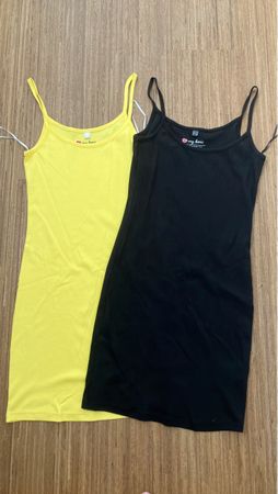 2 Damen Kleider gelb und schwarz Grösse 36/38