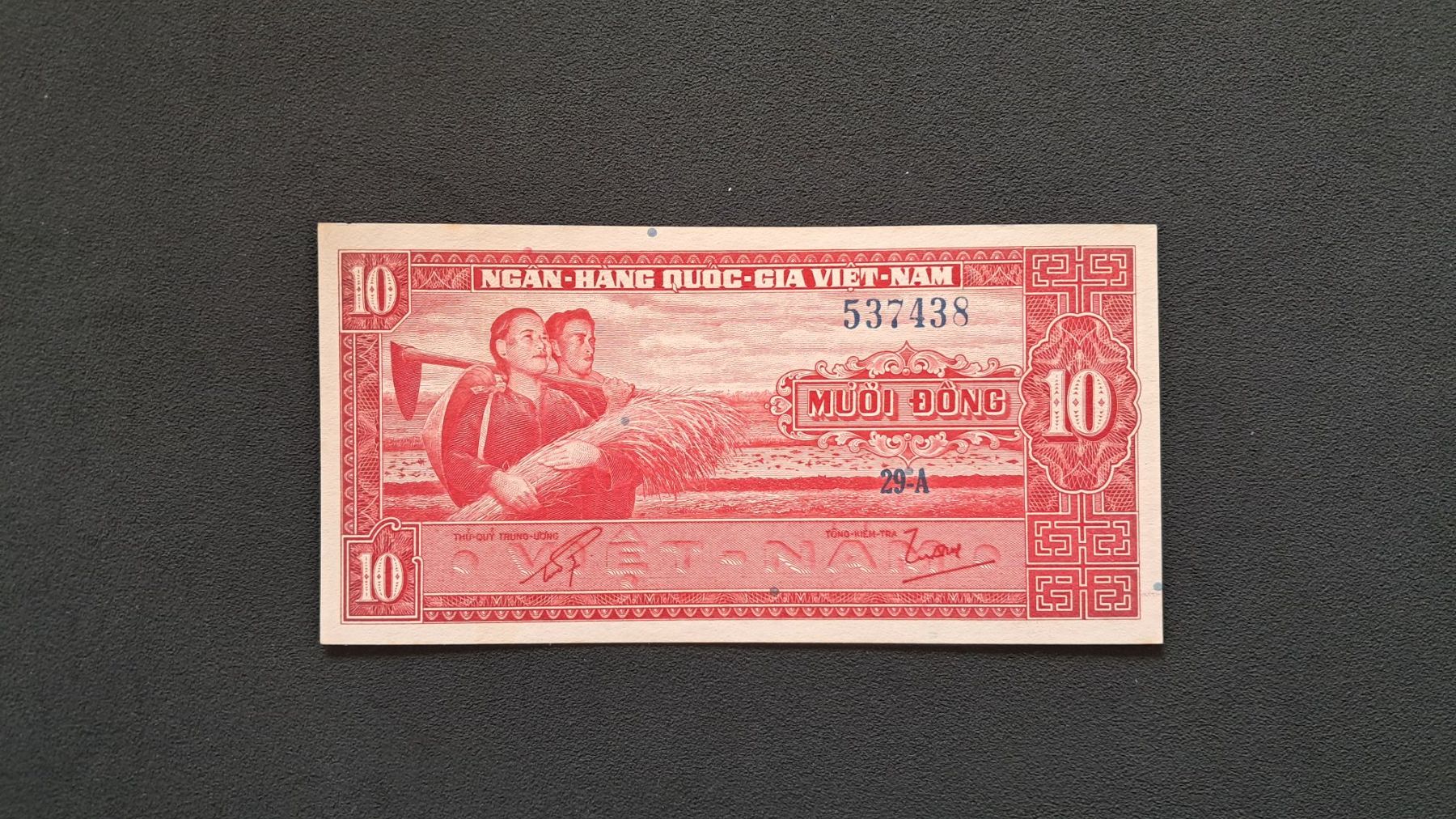 Banconote: Vietnam 10 Dong 1963 Unc – Nuovo e nell'imballaggio originale da Lufingen venduto da E-Auktion