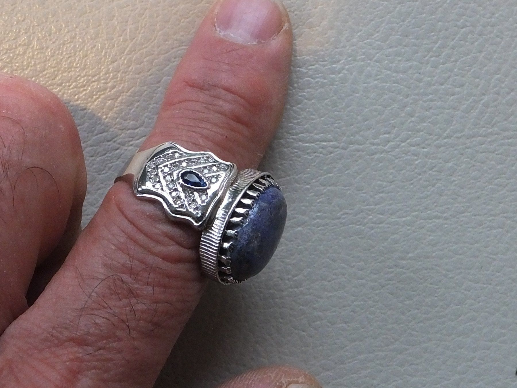Anelli: Herrenring mit Echtem AZURITE Stein – Usato da Unterentfelden venduto da l654321a 3