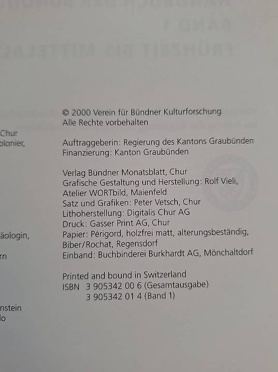Bücher: Handbuch der Bündner Geschichte - Ausgabe 2000 – Gebraucht aus Flumserberg Bergh von ali_bnr8 1