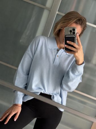 100% Cashmere Sweater, size L, light blue