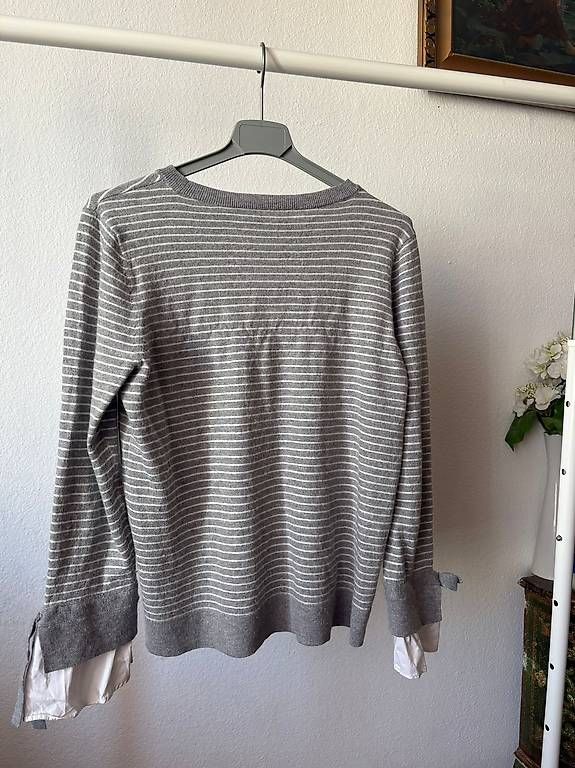 Top: LOFT Grey striped long sleeve top – Usato da Birsfelden venduto da Vic_toria 2