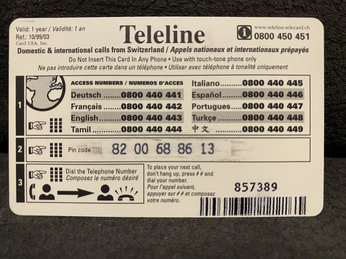 Telefon- & Taxkarten: Teleline – Gebraucht aus Lausanne von babacard10 1