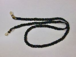 Brillenkette Brillenband Perlen peacock blau grün violett