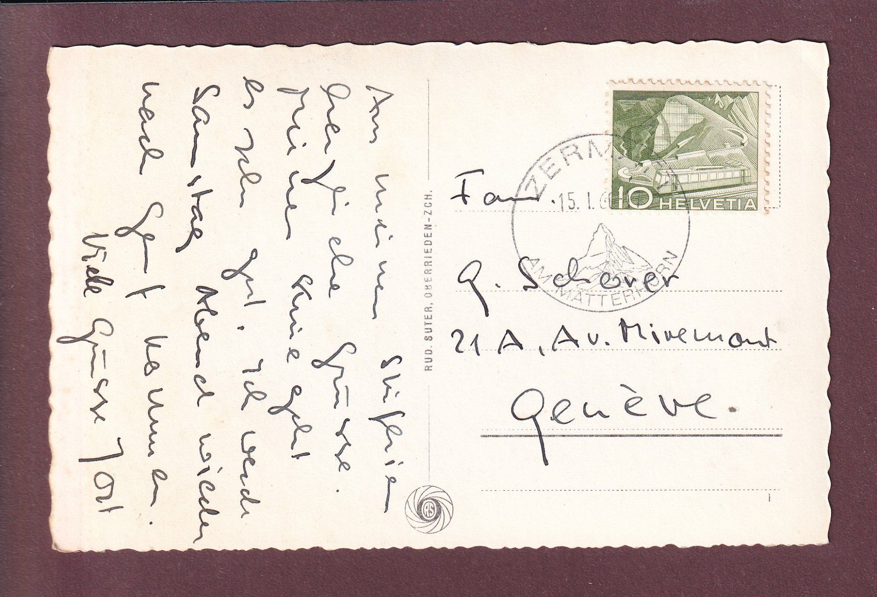 Cartes postales: ZERMATT - Matterhorn - 1960 – D'occasion à Pully par nicecards 1