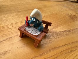 Original Schlumpf Schleich Peyo - Schulbank Schlumpf