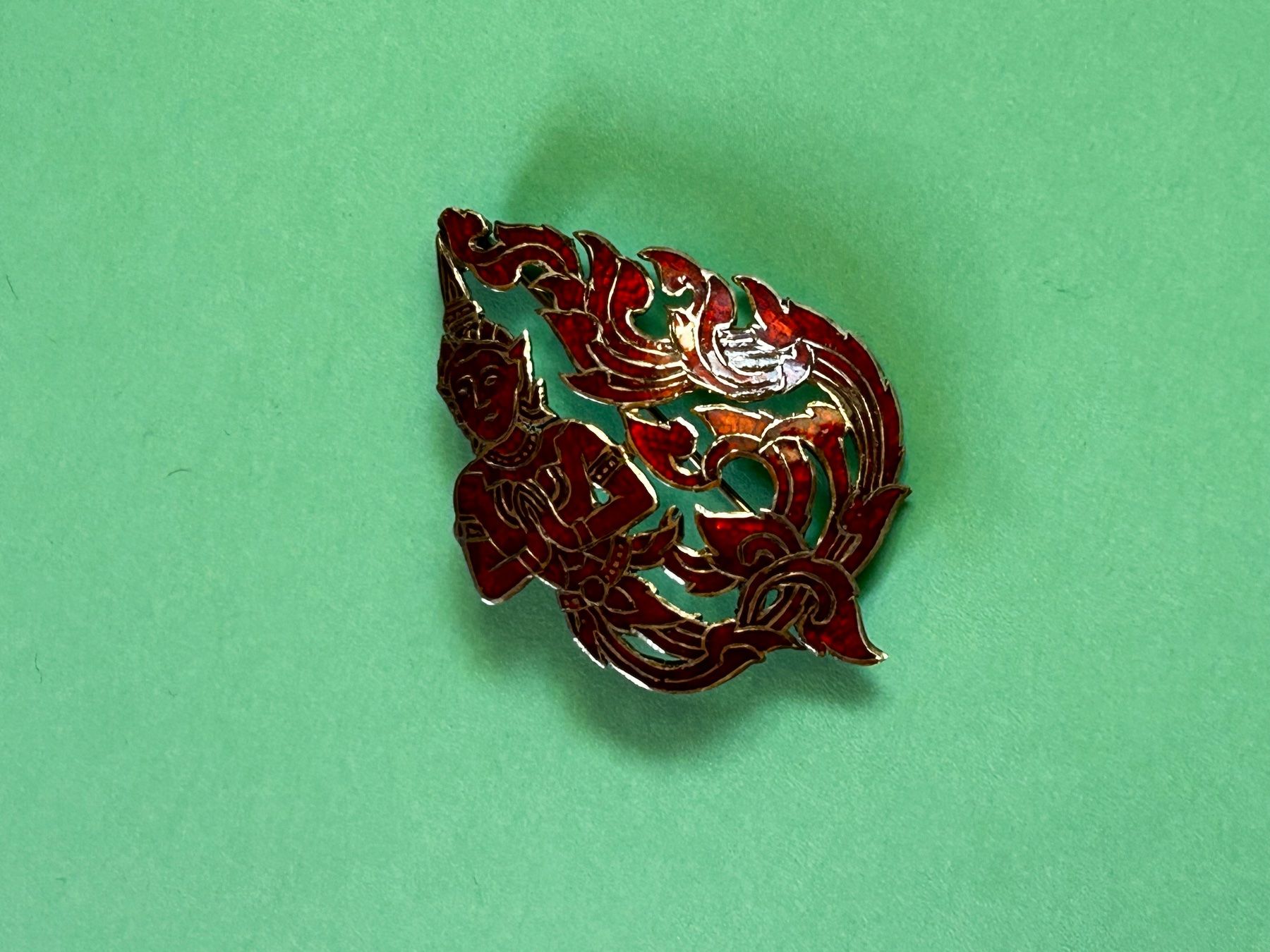 Broschen & Nadeln: Silberbrosche rot emailliert Indonesien (4cm) – Gebraucht aus Dittingen von Bellevista 8