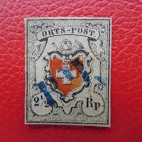 ORTS-POST (13I) Type 37 mit Befund, mit blauem P.D von BERN