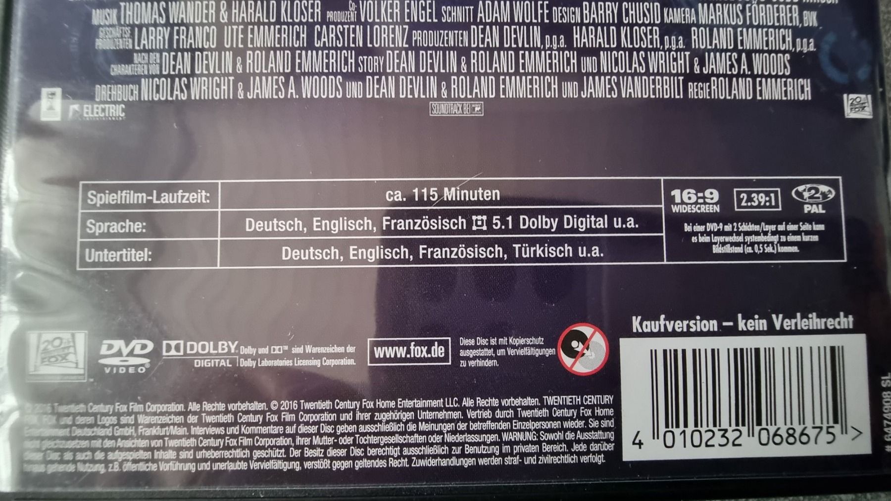 Alle DVDs: DVD Independence Day Wiederkehr – Gebraucht aus Oetwil am See von fineli2 1