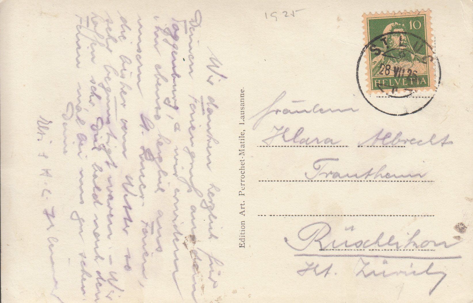 Cartoline postali: St. Luc 1925 – Usato da Bürglen TG venduto da StampGraf 1