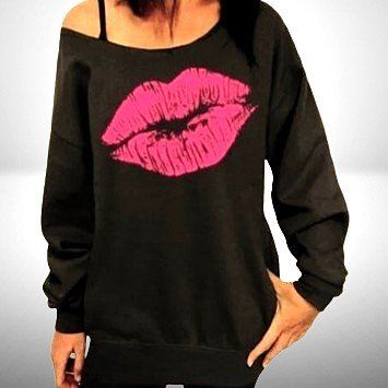 💋 Sexy Lips Langarm Sweatshirt! Größe: M 👄💫