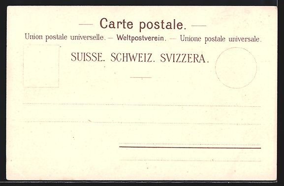 Ansichtskarten: Litho Chur, Teilansicht mit Kirche, Frau – Gebraucht aus Berlin von bartko-reher 1