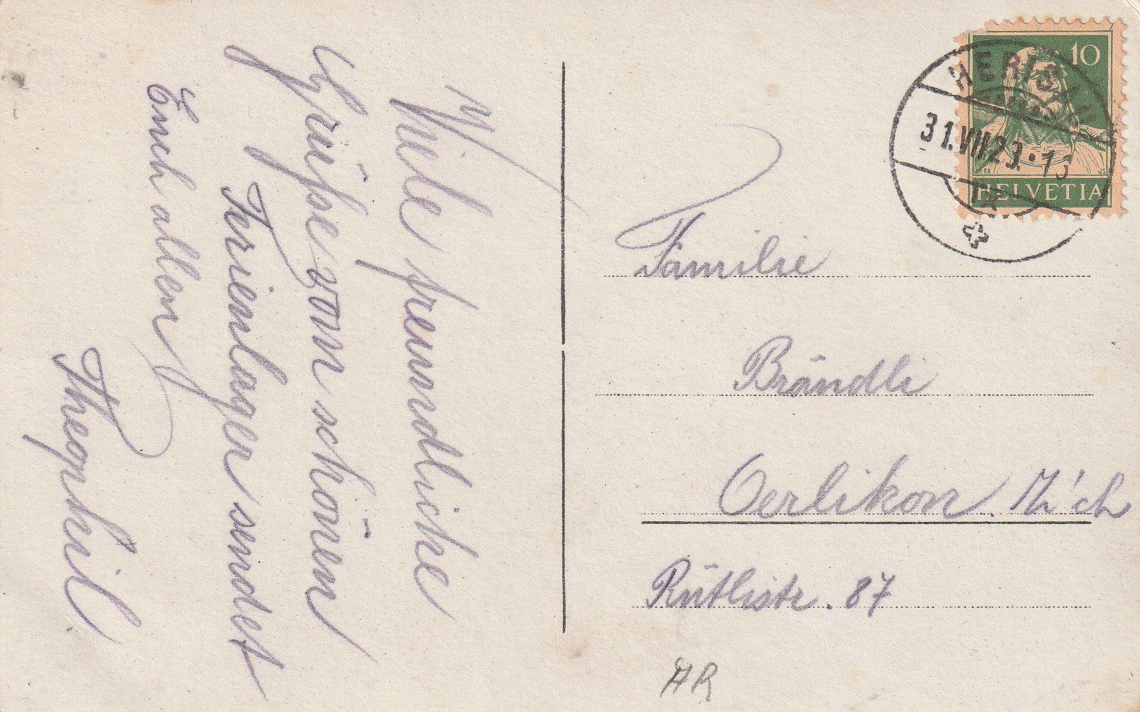 Cartoline postali: Herisau - Bahnhof mit Säntis-1923 – Usato da uttwil venduto da Koehlerfred 1