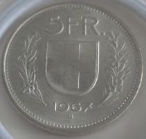 5 Franken 1967 Silber Münze Schweiz Helvetia Sammlers...