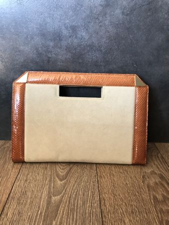 René Reveur sac vintage en daim et cuir serpent