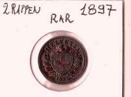 2 RAPPEN 1897 WAPPEN SELTEN