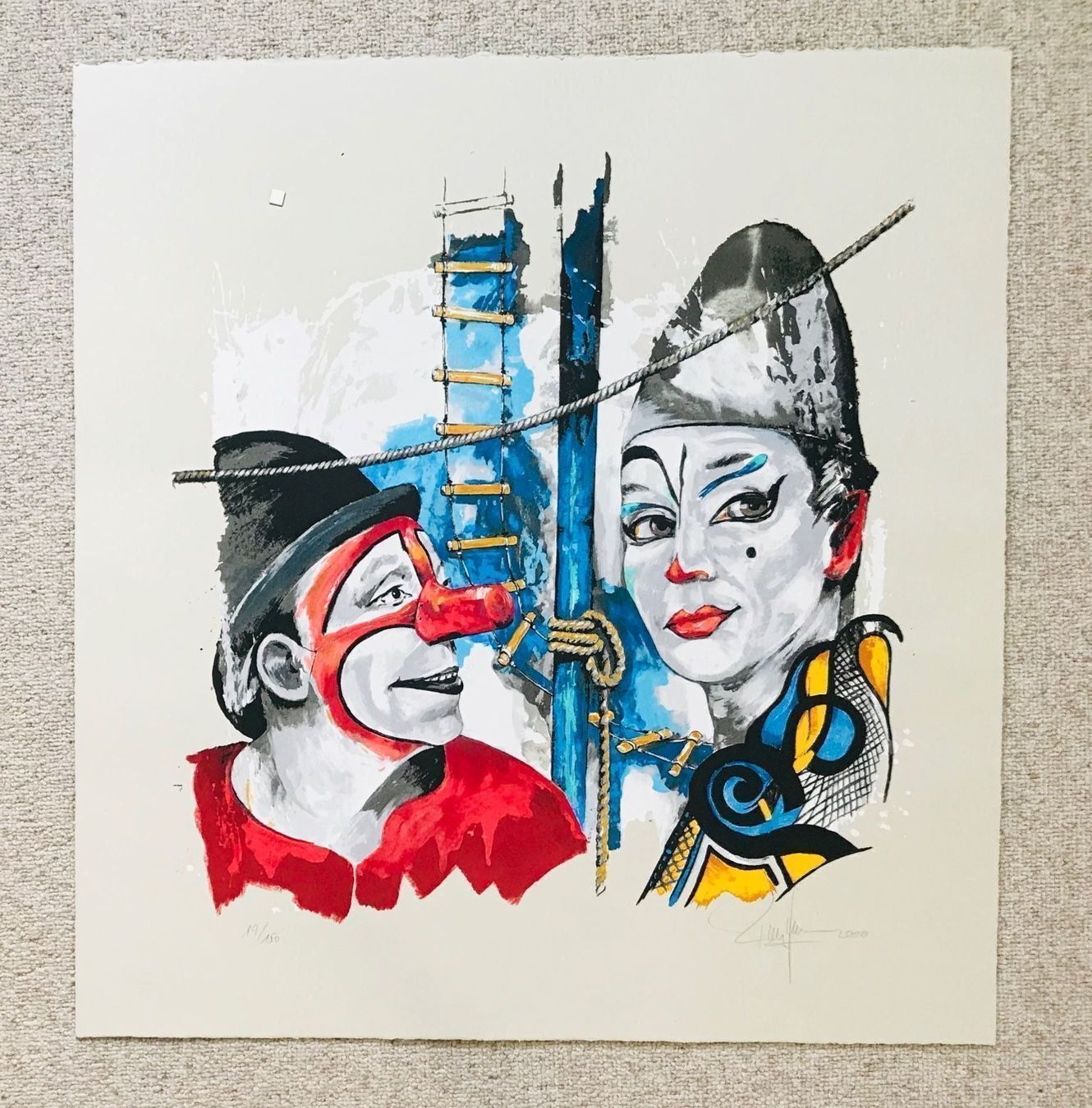Grafica & Litografie: Rolf Knie, Serigraphie mit Applikation – Nuovo e nell'imballaggio originale da Einsiedeln venduto da artgallery59