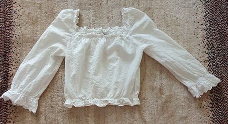 Baumwollbluse mit Broderie Anglaise, Gr. 38