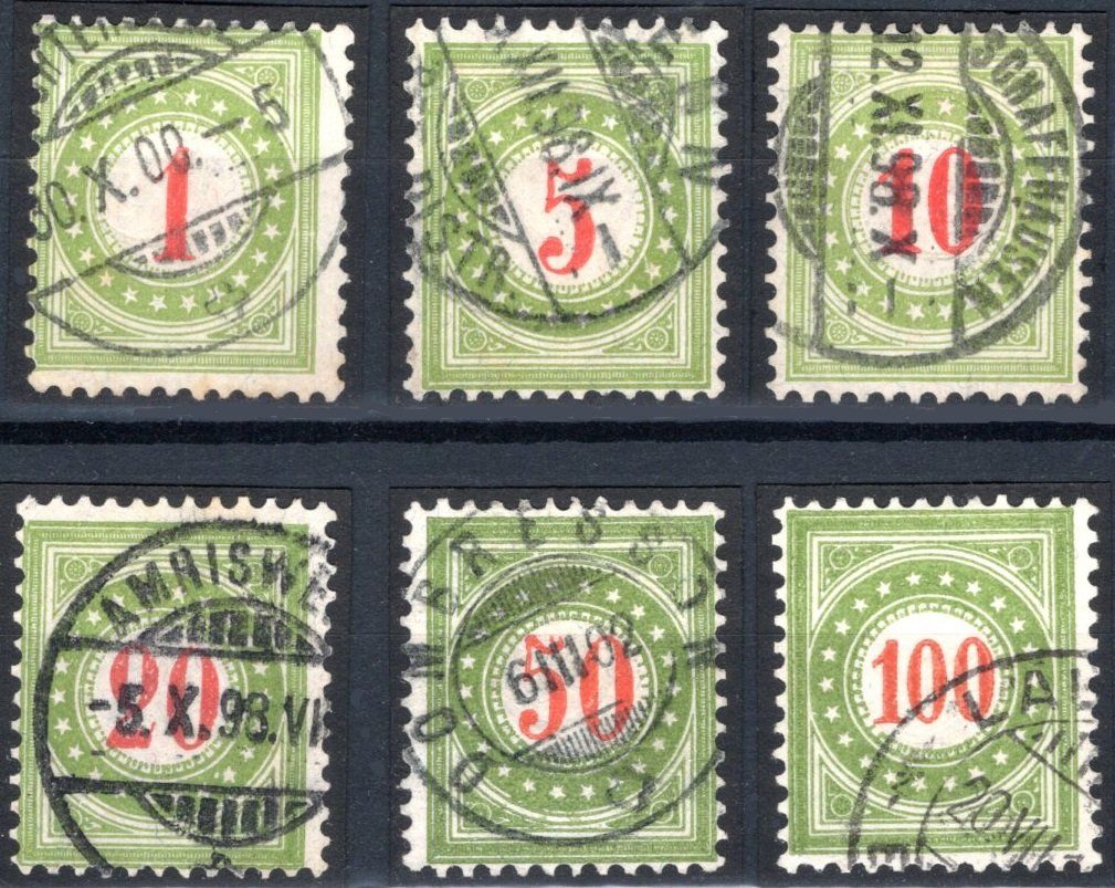 Alle Briefmarken: Schweizer Portomarken gestempelt - Rahmen Normalstehend – Gebraucht aus Eglisau von Chperfins